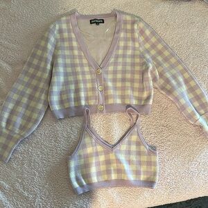 Sweet & Sinful Cardigan and crop top set